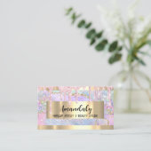 Makeup Artist Gold Gerahmter Glitzer QRCode-Tropfe Visitenkarte (Stehend Vorderseite)