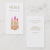 Makeup Artist Gold Glitzer Lipstick Beauty Salon Visitenkarte (Vorne/Hinten)