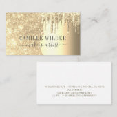 Makeup Artist Gold Glitzer Tropfen Visitenkarte (Vorne/Hinten)