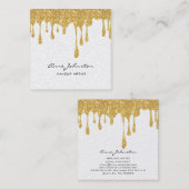 Makeup Artist Gold Glitzer und Sparkle Quadratische Visitenkarte (Vorne/Hinten)