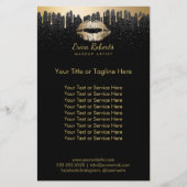 Makeup Artist Gold Liften Moderne Tropfen Schwarze Flyer (Vorne)