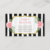 Makeup Artist Gold Lippen Romantische Streifen Visitenkarte (Rückseite)