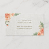 Makeup Artist Gold Lips & Dryer Vintage Blumen Visitenkarte (Rückseite)