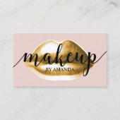 Makeup Artist Gold Lips Klassische Typografie Girl Visitenkarte (Vorderseite)