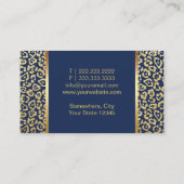 Makeup Artist Gold Lips Luxury Leopard Navy Blue Visitenkarte (Rückseite)