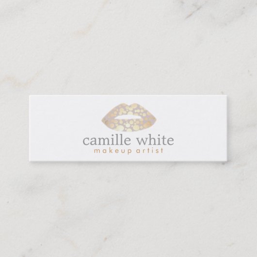 Makeup Artist Gold Lips Mini Mini Visitenkarte (Vorderseite)