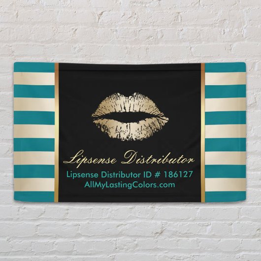 Makeup Artist Gold Lips Modern Aquamarine und gold Banner