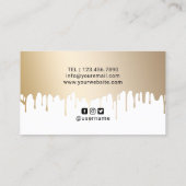 Makeup Artist Gold Lips Modern Driving Visitenkarte (Rückseite)