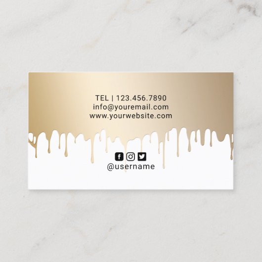 Makeup Artist Gold Lips Modern Driving Visitenkarte (Rückseite)