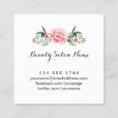 Makeup Artist Gold Lips Schwarz-weiße Streifen Quadratische Visitenkarte (Rückseite)