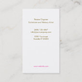 Makeup Artist Gold Lipstick Bokeh Beauty Visitenkarte (Rückseite)