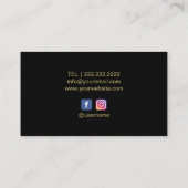 Makeup Artist Gold Monogram Red Ribbon Luxus Visitenkarte (Rückseite)