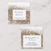 Makeup Artist Gold Polka Dots Glam Quadratische Visitenkarte (Vorne/Hinten)