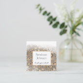 Makeup Artist Gold Polka Dots Glam Quadratische Visitenkarte (Stehend Vorderseite)