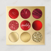 Makeup Artist Gold QRCode Logo Eyeshadow Red Quadratische Visitenkarte (Vorderseite)