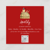 Makeup Artist Gold QRCode Logo Eyeshadow Red Quadratische Visitenkarte (Rückseite)