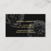Makeup Artist Gold Script Elegantes Schwarzes Flor Visitenkarte (Rückseite)