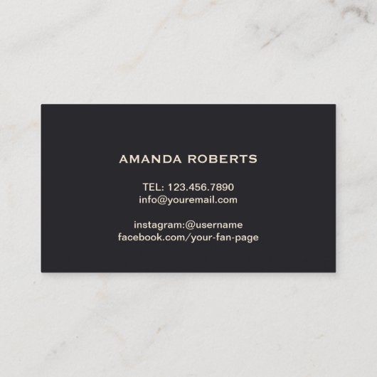 Makeup Artist Gold Script Moderne dunkle Lippen Visitenkarte (Rückseite)