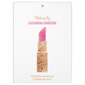 Makeup Artist Gold Sequel Wasserfarbene Schönheit Klemmbrett (Rückseite)