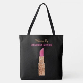 Makeup Artist Gold Sequin Glam Lipstick Salon Tasche