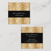 Makeup Artist Gold Sparkle Cheetah Quadratische Visitenkarte (Vorne/Hinten)