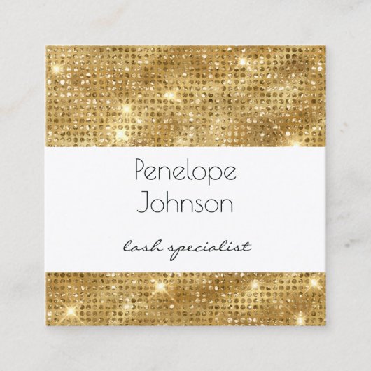 Makeup Artist Gold Sparkle Glam Quadratische Visitenkarte (Vorderseite)