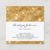 Makeup Artist Gold Sparkle Glam Quadratische Visitenkarte (Rückseite)