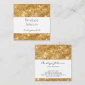Makeup Artist Gold Sparkle Glam Quadratische Visitenkarte (Vorne/Hinten)