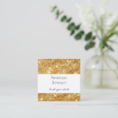 Makeup Artist Gold Sparkle Glam Quadratische Visitenkarte (Stehend Vorderseite)