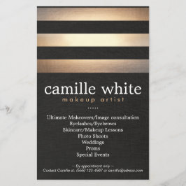 Makeup Artist Gold Streifen Stilvolle Beauty Salon Flyer
