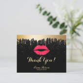 Makeup Artist Gold Tropfen Red Lips Salon Vielen D Postkarte (Stehend Vorderseite)