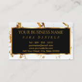 Makeup Artist - Goldakzente und Rose aus weißem Ma Visitenkarte (Rückseite)