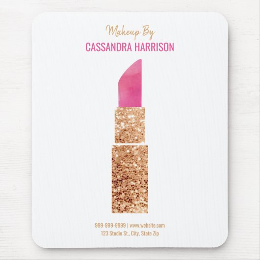 Makeup Artist Goldene Folge Wasserfarben Schönheit Mousepad (Vorne)