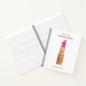 Makeup Artist Goldene Folge Wasserfarben Schönheit Notizblock (Innenseite)