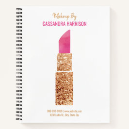 Makeup Artist Goldene Folge Wasserfarben Schönheit Notizblock
