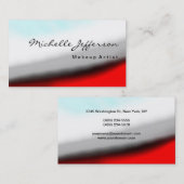Makeup Artist Gray Red Blue White Business Card Visitenkarte (Vorne/Hinten)