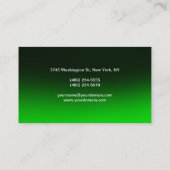 Makeup Artist Green Black Background Visitenkarte (Rückseite)