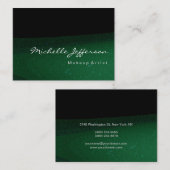 Makeup Artist Green Black Chubby Business Card Visitenkarte (Vorne/Hinten)