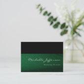 Makeup Artist Green Black Pattern Business Card Visitenkarte (Stehend Vorderseite)