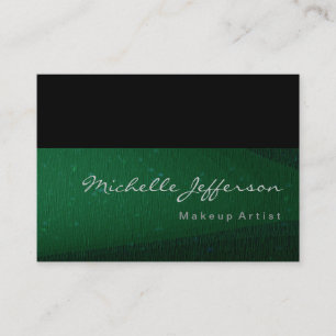 Makeup Artist Green Black Pattern Business Card Visitenkarte