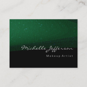 Makeup Artist Green Black Pattern Business Card Visitenkarte