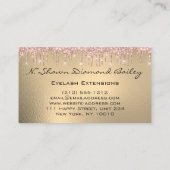 Makeup Artist Green Eyelash Rose Gold Visitenkarte (Rückseite)