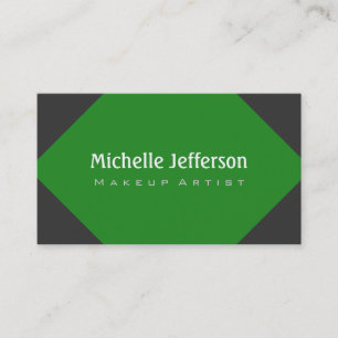 Makeup Artist Green Gray Trendy Business Card Visitenkarte