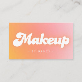 Makeup Artist Groovy Retro Peach Business Card Visitenkarte