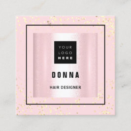 Makeup ARTIST Haair Beauty Pink Logo QR CODE Quadratische Visitenkarte