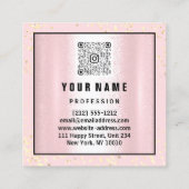 Makeup ARTIST Haair Beauty Pink Logo QR CODE Quadratische Visitenkarte (Rückseite)