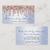 Makeup Artist Hair 3D Effect Tropfen Rose BLUE Visitenkarte (Vorne/Hinten)