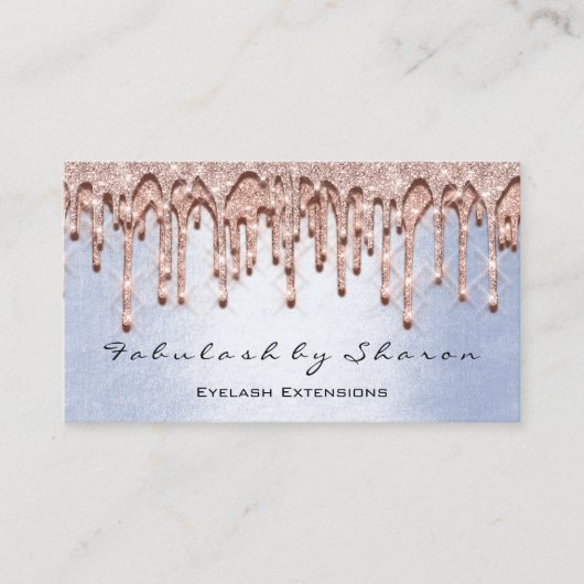 Makeup Artist Hair 3D Effect Tropfen Rose BLUE Visitenkarte (Vorderseite)