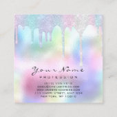 Makeup Artist Hair Lash Glitzer Unicorn Holograph Quadratische Visitenkarte (Rückseite)