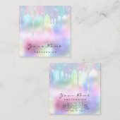 Makeup Artist Hair Lash Glitzer Unicorn Holograph Quadratische Visitenkarte (Vorne/Hinten)